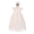 Rain Kids Baby Girls Ivory Lace Satin Tulle Overlay Bonnet Baptism Dress 0-12M - SophiasStyle.com